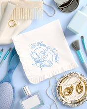 Load image into Gallery viewer, Swan Handkerchief | blue, bridal, wedding ruffle embroidered