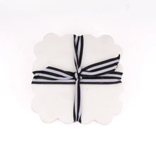 Load image into Gallery viewer, White Marble Scalloped Coaster Set