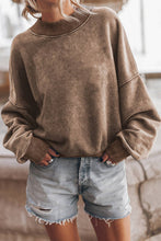 Load image into Gallery viewer, Solid Color Drop Shoulder Crew Neck Pullover Sweatshirt