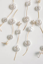 Load image into Gallery viewer, Pearl and Diamond Holiday Statement Drop Earrings