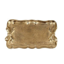 Load image into Gallery viewer, Gold Tray with Bow Accents