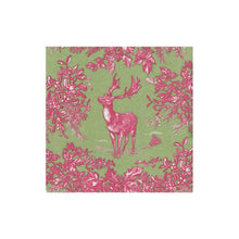 Load image into Gallery viewer, Stag Toile Raspberry/Sage Napkins