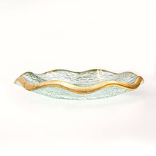 Load image into Gallery viewer, Austria Glass Trinket Dish Clear/Gold 5x.75x5