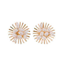 Load image into Gallery viewer, Sunburst Pearl Statement Stud Earrings