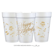 Load image into Gallery viewer, Happy Birthday (Calligraphy) Foam Cups