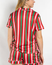 Load image into Gallery viewer, Gumdrop Stripe Short Sleeve Button Up Sleep Shirt