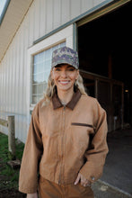 Load image into Gallery viewer, He's Hunting - Camo Vintage Trucker Hat