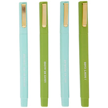 Load image into Gallery viewer, N Squared Stripe Ink Pens Set of 4 Green Teal