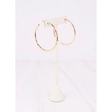 Load image into Gallery viewer, Sylvan Hammered Hoop Earring Shiny - Gold