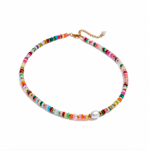 Load image into Gallery viewer, Colorful Beaded Pearl Necklace | WATERPROOF