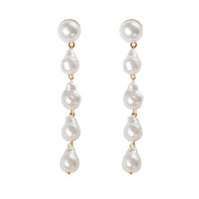 Load image into Gallery viewer, Natural Pearl Statement Drop Statement Earrings