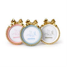 Load image into Gallery viewer, Golden Bow 4" x 4" Round Photo Frame