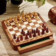 Load image into Gallery viewer, Magnetic Chess Set in Hand-Crafted Wooden Box