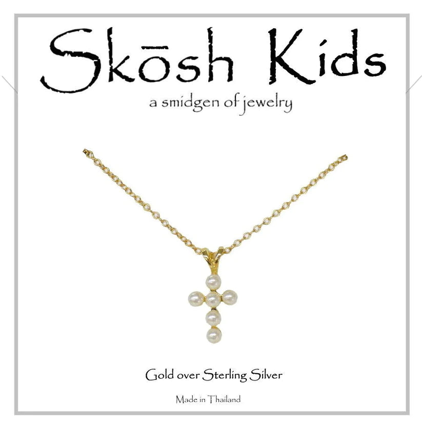 Skosh Tiny CZ Sideways Cross Gold 57-576-1 main image 0