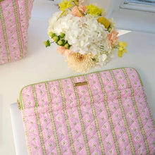 Load image into Gallery viewer, Rosemary Stripe Pink Quilted Laptop Case