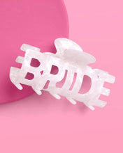Load image into Gallery viewer, Bride Word Claw Clip | white marble, bridal hair, bach party