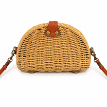 Load image into Gallery viewer, Half Moon Woven Coastal Crossbody Bag