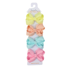 Load image into Gallery viewer, 3" Small Scalloped Edge Bow On Snap Clip - 4 Pack