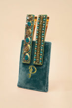 Load image into Gallery viewer, Narrow Bar Hair Clips - Teal Ovals and Bead Bar