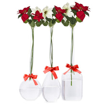 Load image into Gallery viewer, Sleek And Chic Vase Trio with Sage Green Ribbon