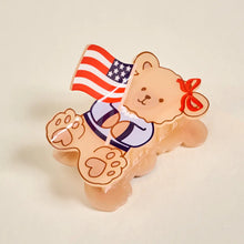 Load image into Gallery viewer, Shape Up Claw Clip–Star Spangled Bear