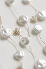 Load image into Gallery viewer, Pearl and Diamond Holiday Statement Drop Earrings