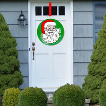 Load image into Gallery viewer, Traditional Green & Red Santa Door Hanger