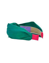 Load image into Gallery viewer, Emerald Dupioni Silk Knot Headband