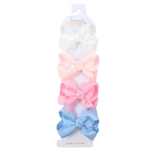 Load image into Gallery viewer, 3" Small Scalloped Edge Bow On Snap Clip - 4 Pack