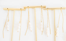Load image into Gallery viewer, Skinny Pearl Statement Threader Earrings