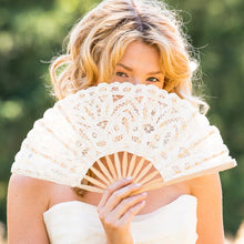 Load image into Gallery viewer, Antique Lace Hand Fan