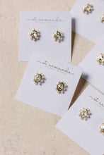 Load image into Gallery viewer, Crystal Pearl Oval Stud Earrings
