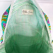 Load image into Gallery viewer, Handmade Quilted Backpack - Aqua Floral