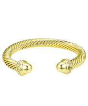 Load image into Gallery viewer, Crystal & Cable Cuff Bracelet