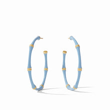Load image into Gallery viewer, Julie Vos Bamboo Hoops- Chalcedony Blue