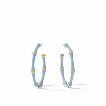 Load image into Gallery viewer, Julie Vos Bamboo Hoops- Chalcedony Blue