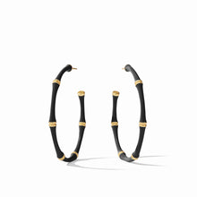 Load image into Gallery viewer, Bamboo Hoops Black