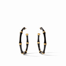 Load image into Gallery viewer, Bamboo Hoops Black