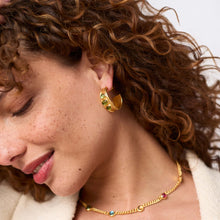 Load image into Gallery viewer, Dolce Stone Hoop - Iridescent Palmetto Green