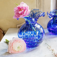 Load image into Gallery viewer, Hibiscus Glass Cobalt Tortoiseshell Vase