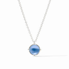 Load image into Gallery viewer, Honeybee Solitaire Necklace Iridescent Chalcedony Blue
