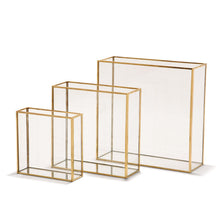 Load image into Gallery viewer, Windows Square Vase with Gold Metal Trim