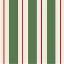 Load image into Gallery viewer, Green & Red Awning Stripe Cocktail Napkin
