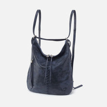 Load image into Gallery viewer, Merrin Convertible Backpack - Buffed Leather | Indigo Sky