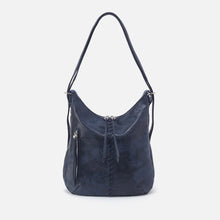 Load image into Gallery viewer, Merrin Convertible Backpack - Buffed Leather | Indigo Sky