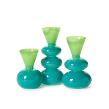 Load image into Gallery viewer, Aqua/Verde Glass Vases