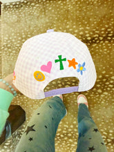 Load image into Gallery viewer, Purple Checker Jesus Loves You Hat