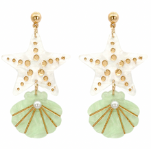 Load image into Gallery viewer, Glitter Starfish & Shell Earrings