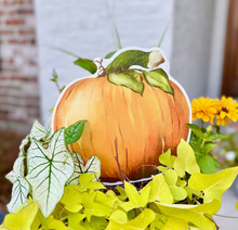 Load image into Gallery viewer, Mini Watercolor Pumpkin Garden Stake