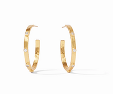 Load image into Gallery viewer, Julie Vos Crescent Stone Hoops